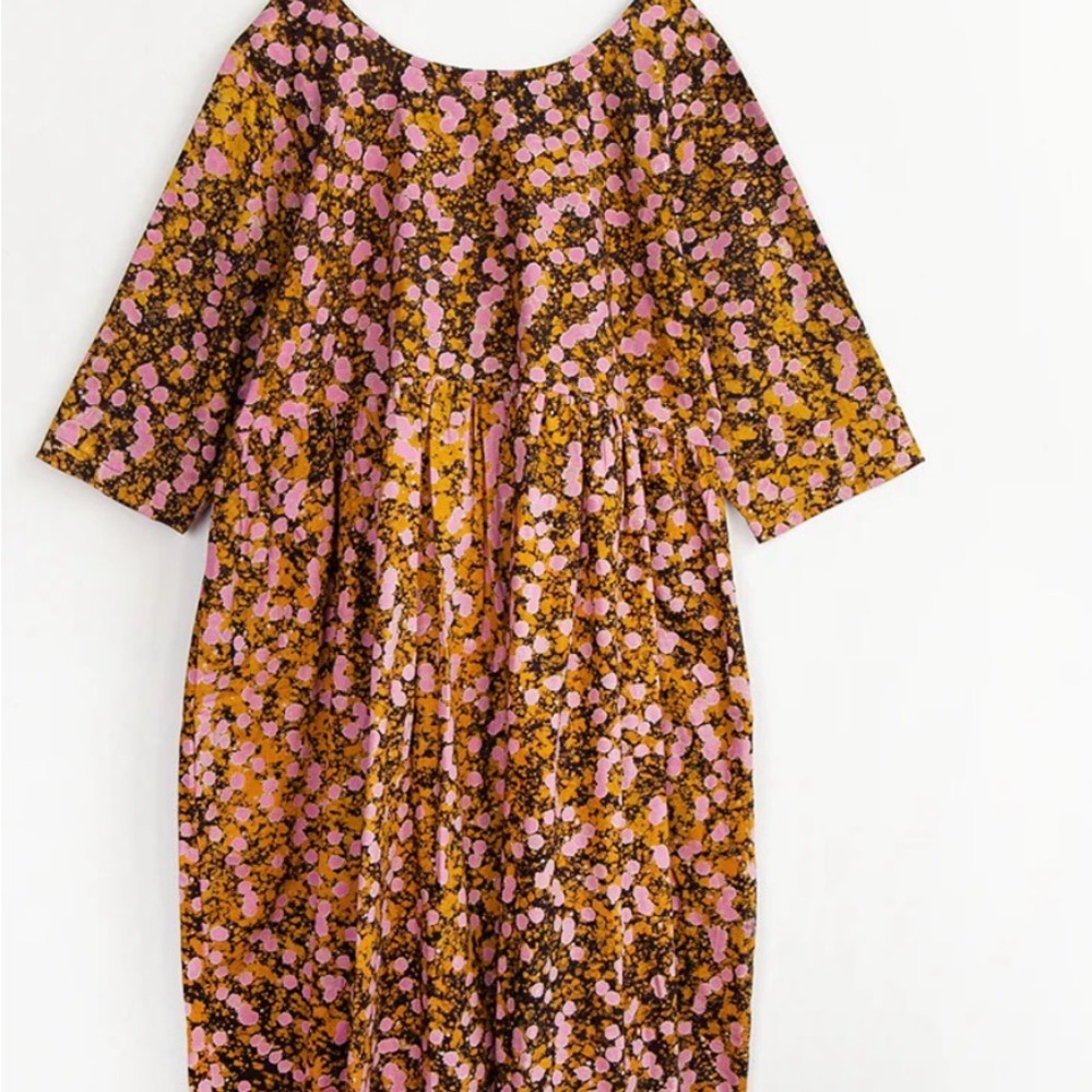 Matta Pink and Orange Floral Midi Dress